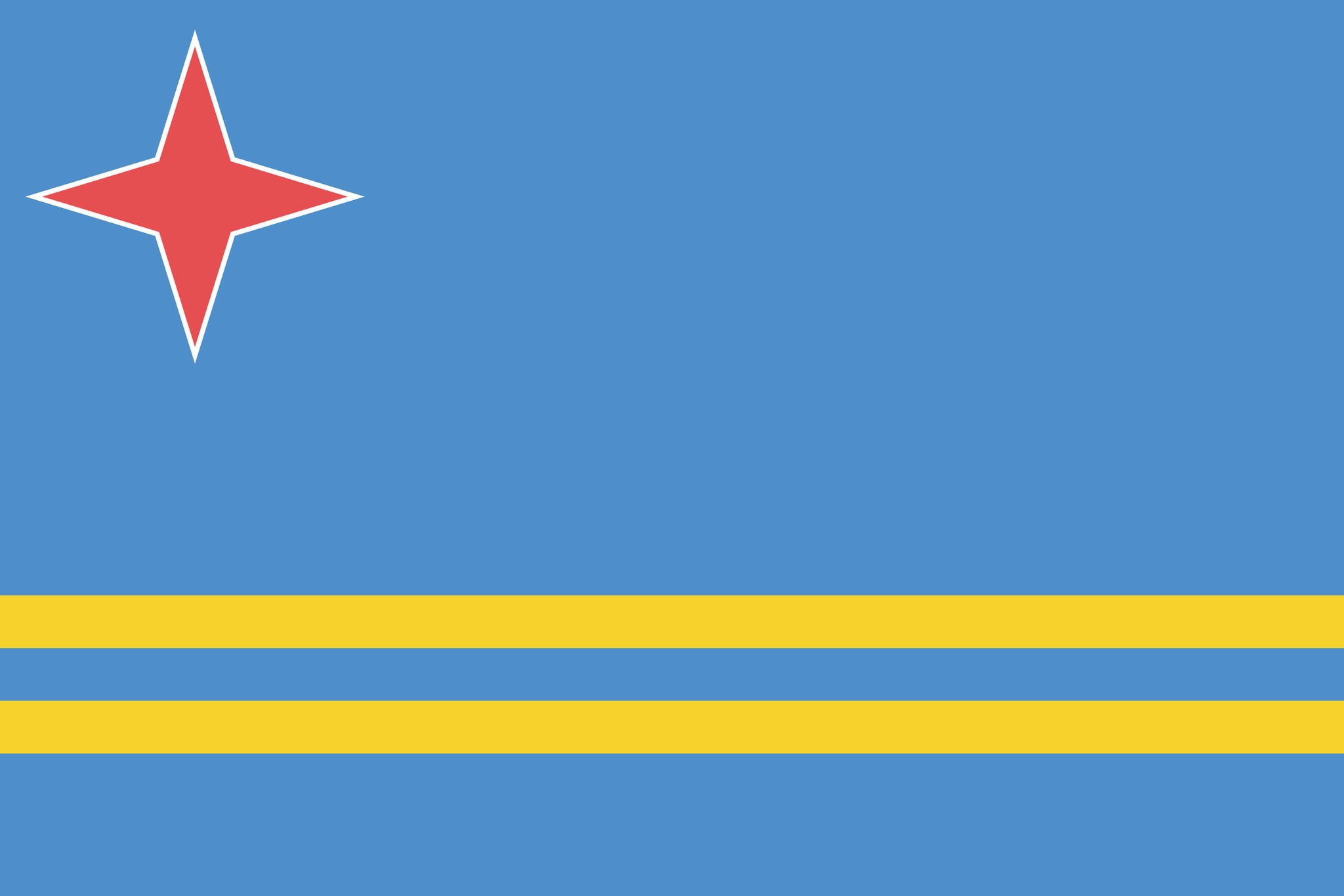 √ Blue Flag With Two Yellow Stripes