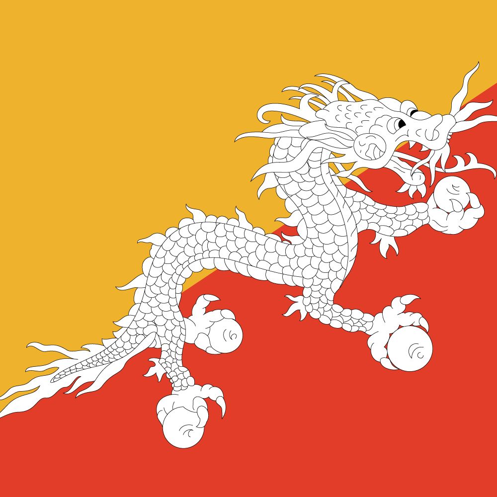 Bhutanischen Flagge Abbildung und Bedeutung Flagge von Bhutan Country