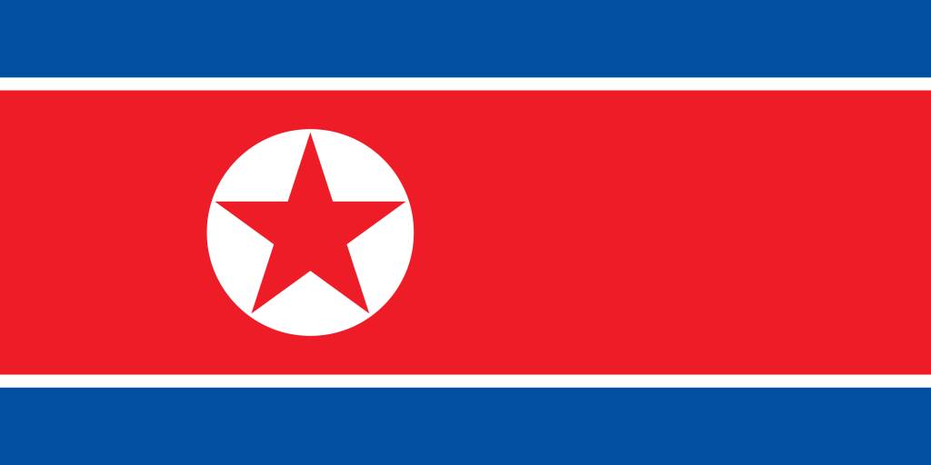 North Korea flag coloring - Country flags